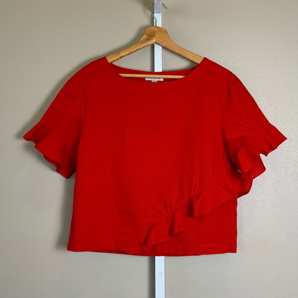 Calvin Klein Jeans Ruffle Short Sleeve Top